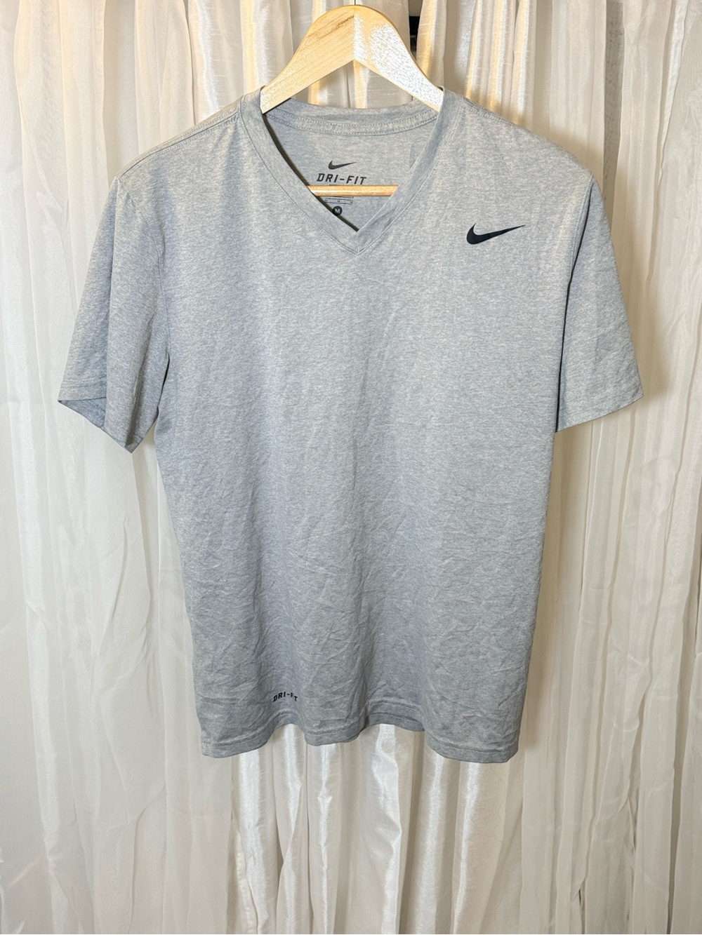 Nike Light Gray Dri-FIT V-Neck Short Sleeve Tee